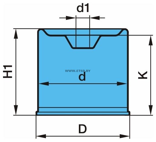 Стакан подушки. Стальной, для BPW30, D=201mm, d=194mm, d1=16mm, H1=143mm, K=139mm